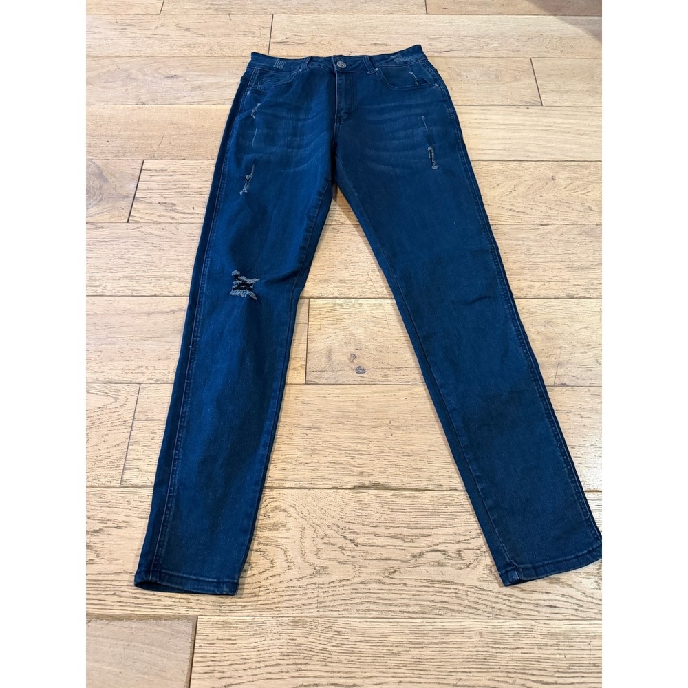 YoungLA Distressed‎ Dark Wash Skinny Jeans Size 32x32  (846)